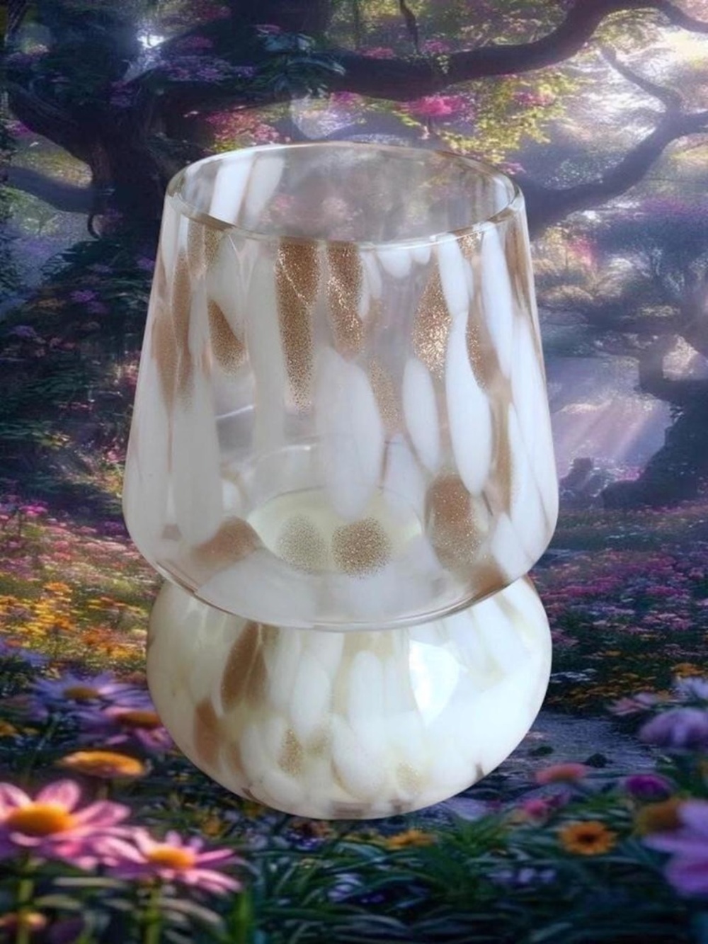 Tortoise Shell Mushroom Lamp Candle